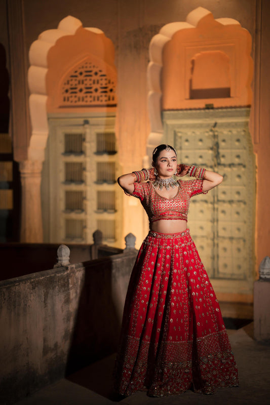 Laalima - Red Bridal Lehenga
