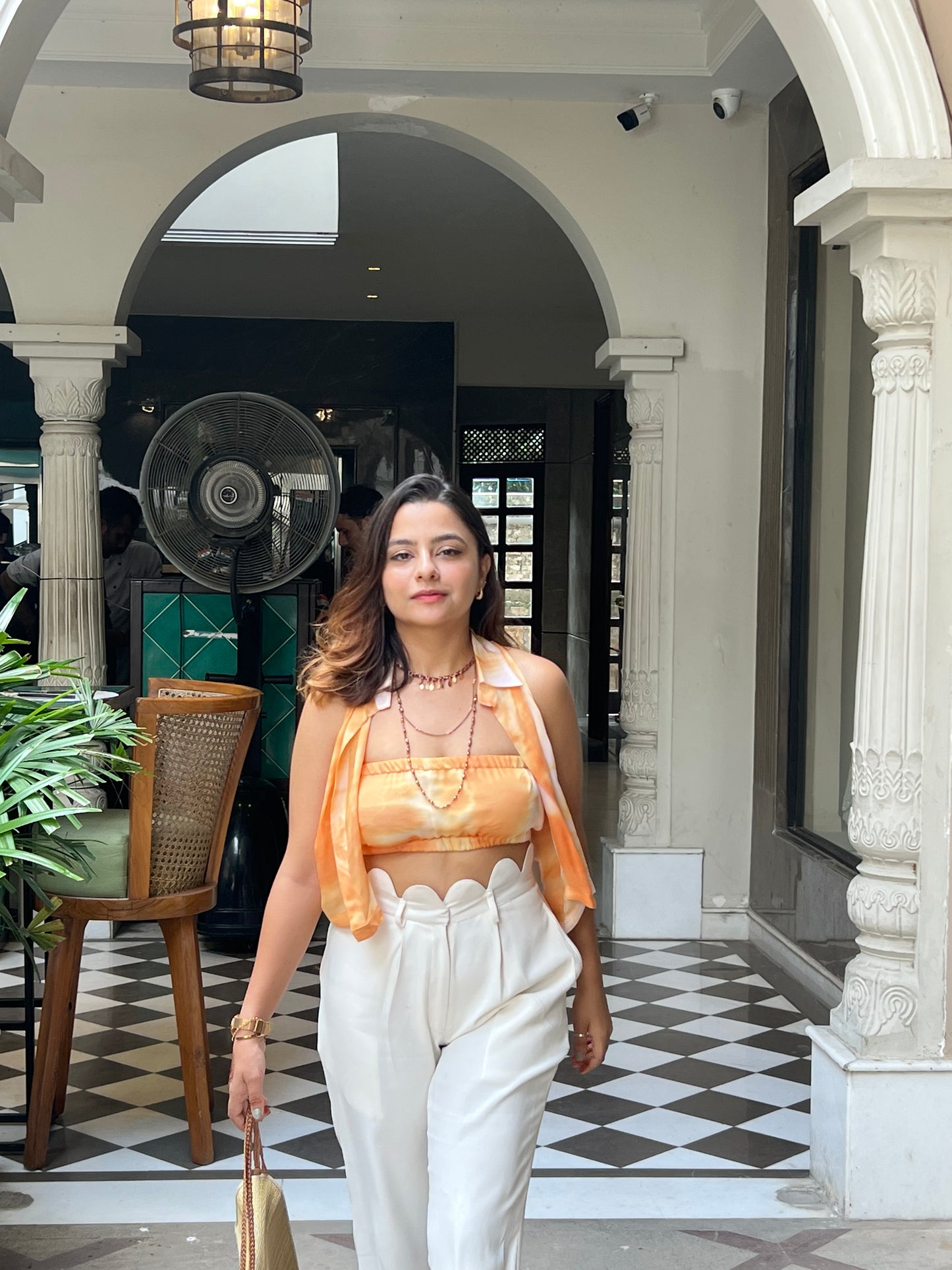 Ivory scallopy Pants