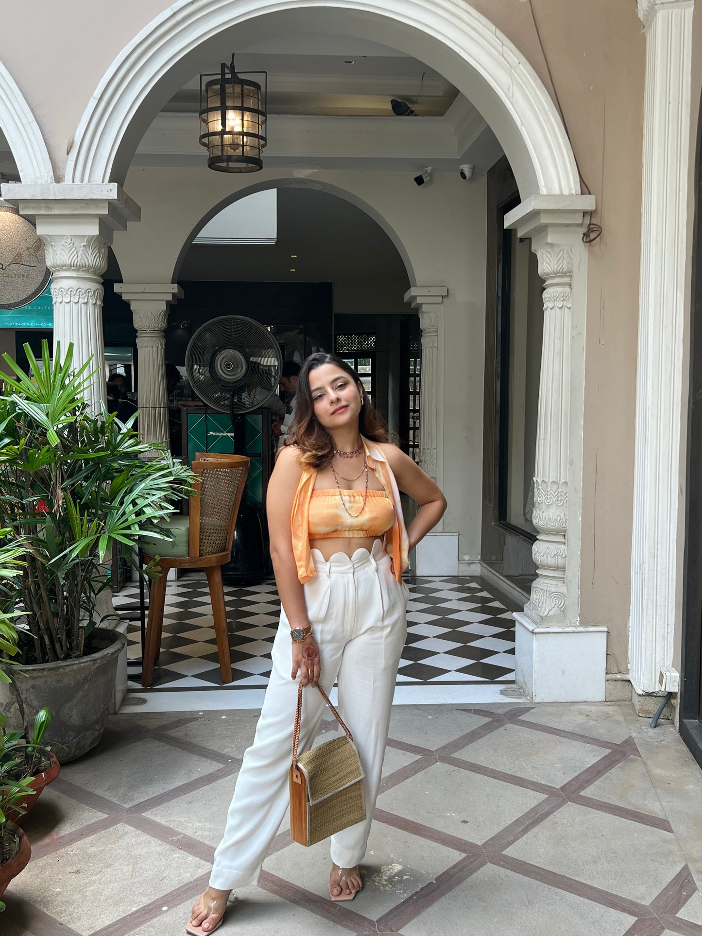 Ivory scallopy Pants
