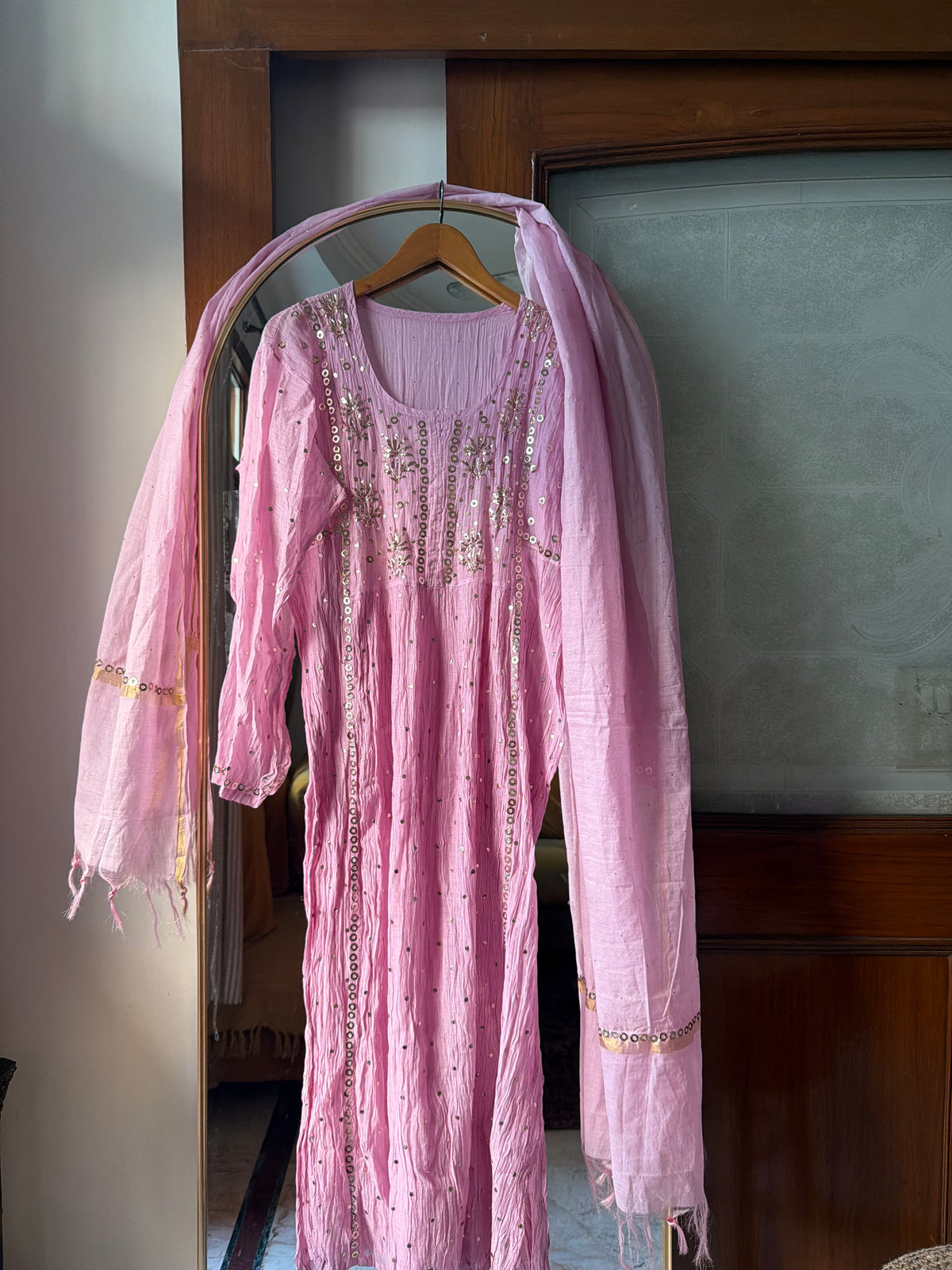 Lavender pitta work tunic set