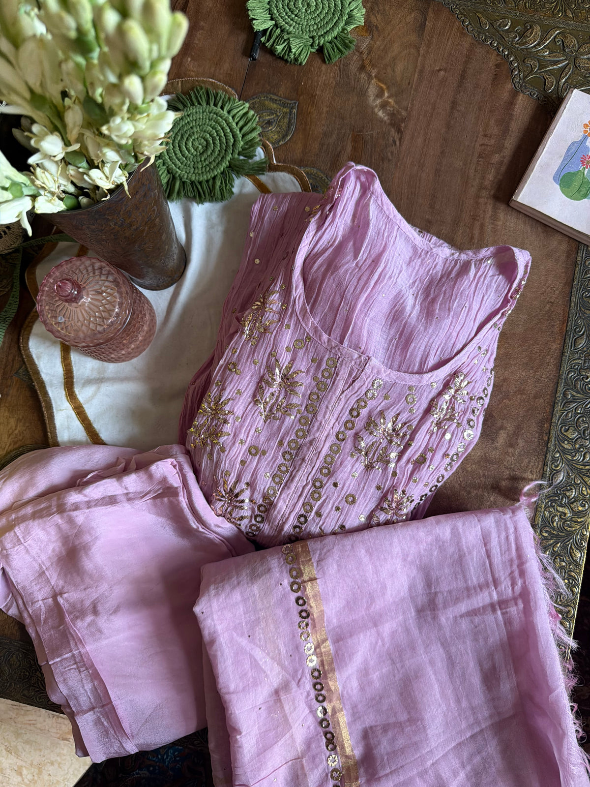 Lavender pitta work tunic set