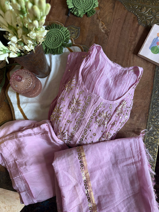Lavender pitta work tunic set