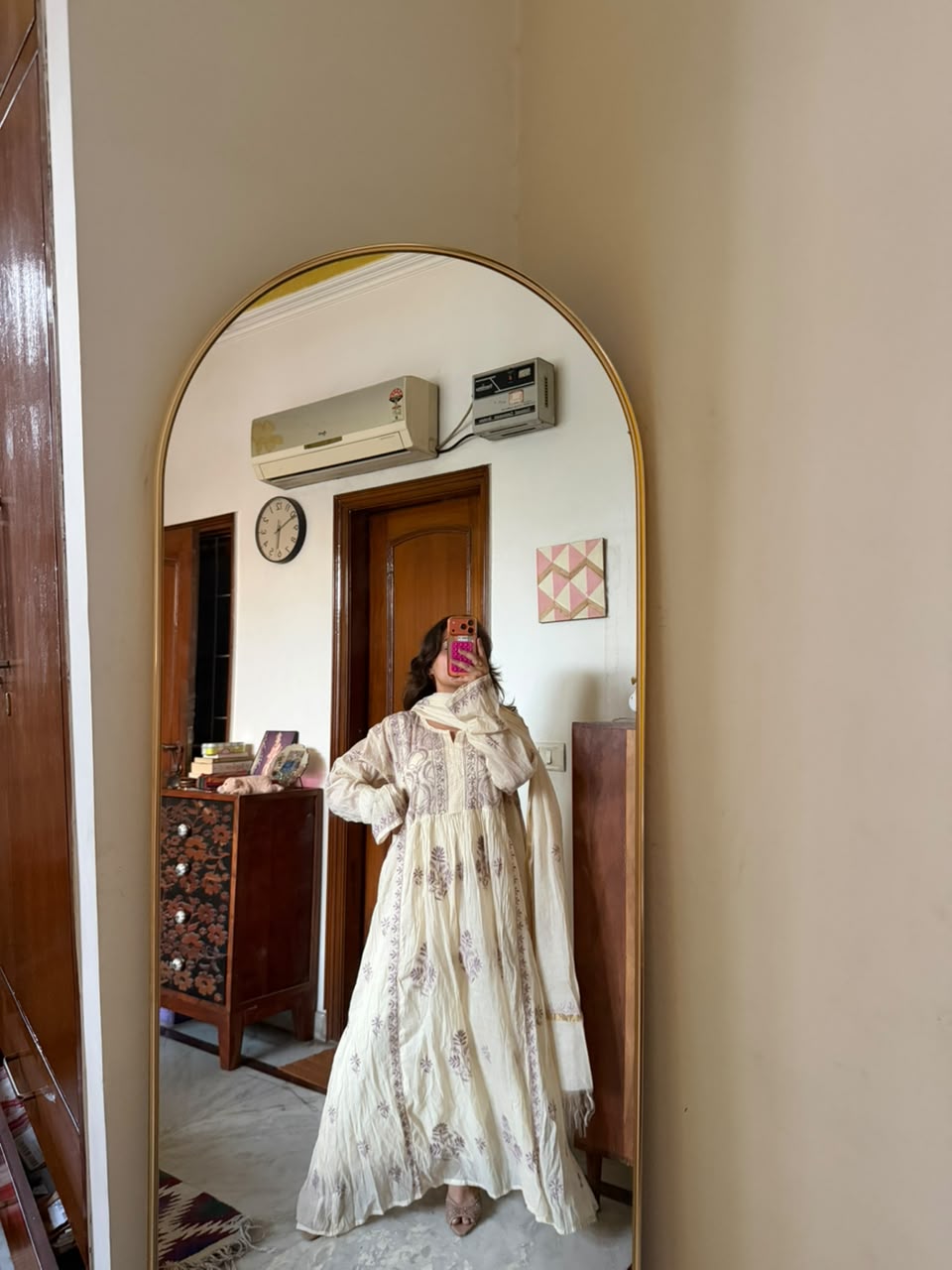 Doda Lavender Mul Chanderi Suit