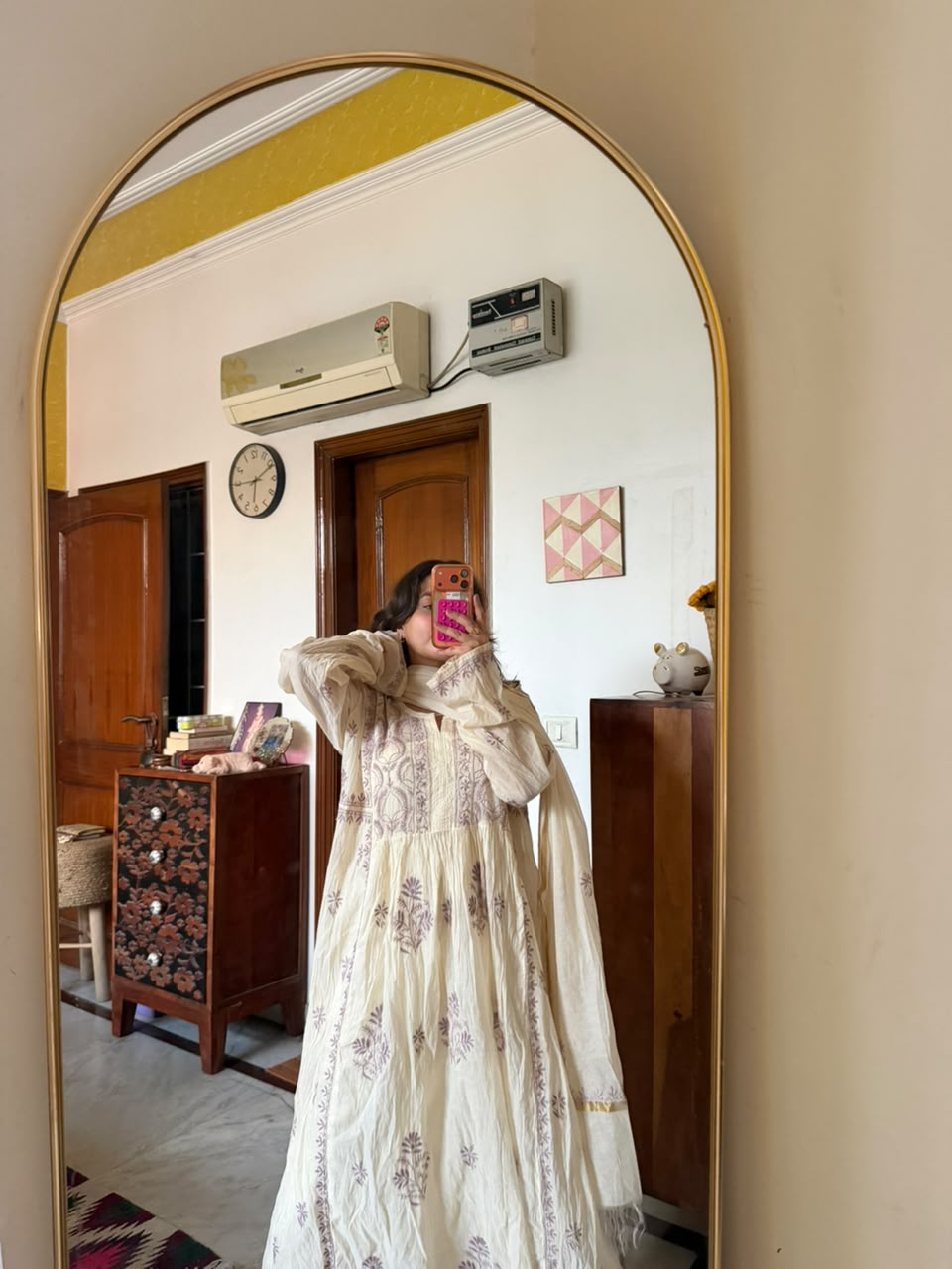 Doda Lavender Mul Chanderi Suit