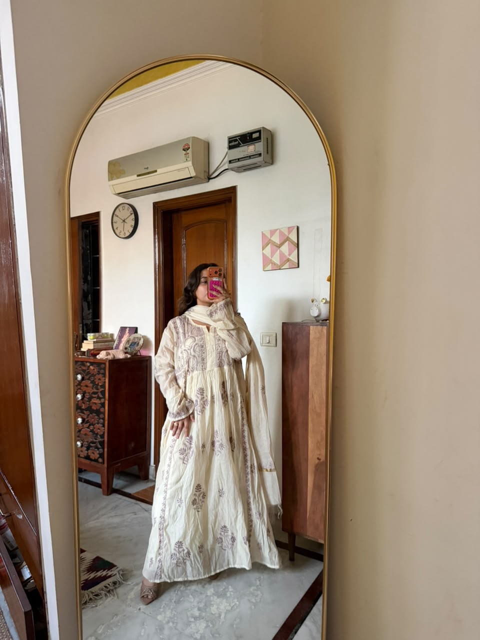 Doda Lavender Mul Chanderi Suit