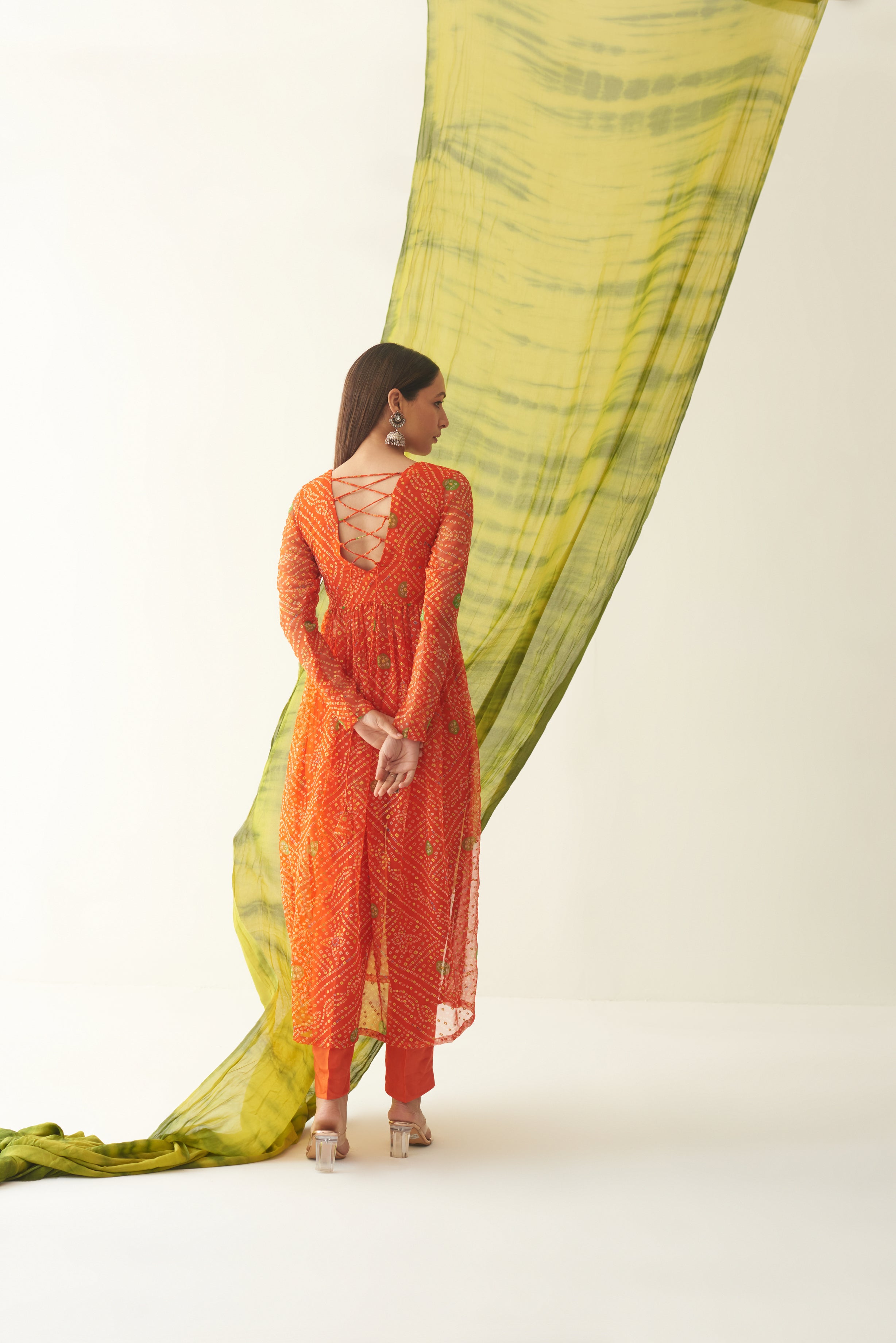 Yellow V-Neck Kurti with Dori Embroidery & Sequins Work-23SLK03050-2 –  Lakshita